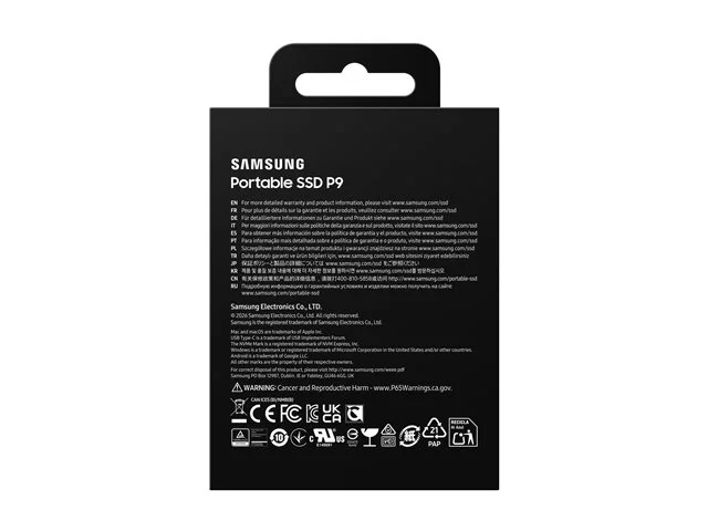 Външен SSD диск SAMSUNG – P9 MU-PJ2T0G, 2TB, USB 4 Gen 3x2, 4000 MB/s, Jet black