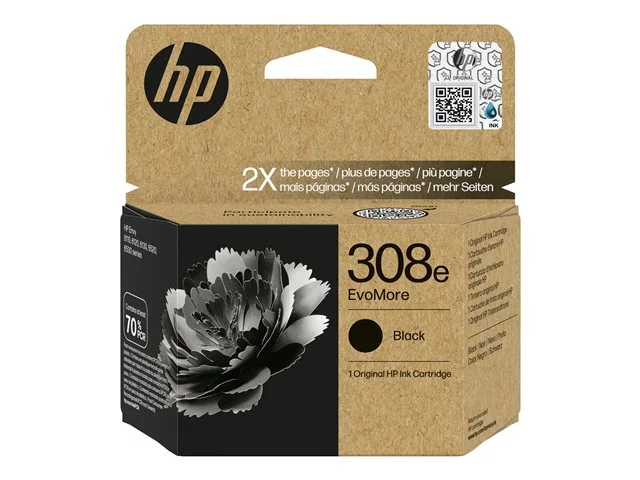 HP 308e EvoMore Black Original Ink Cart