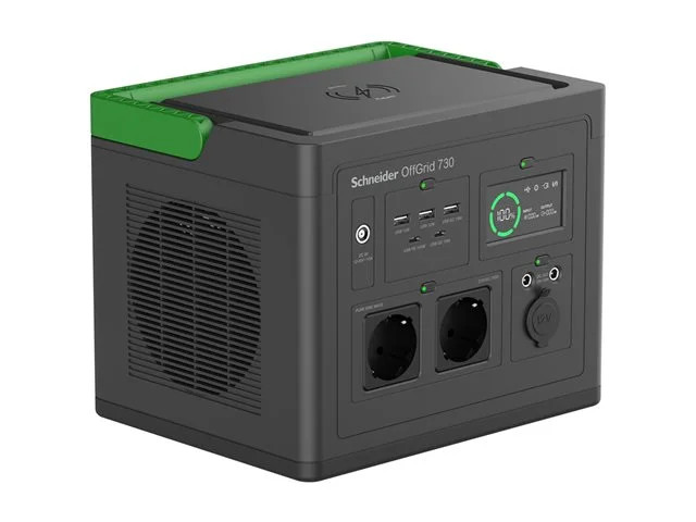 Преносима електроцентрала APC OffGrid Power Station 730 PPS730-GR 738Wh литиева батерия, 2x Schuko, синусоида, черен/зелен