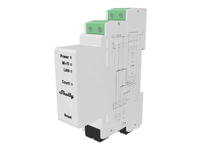 Енергиен метър SHELLY – Pro 3EM-3CT63, тримащинно, LAN, WLAN, DIN шина