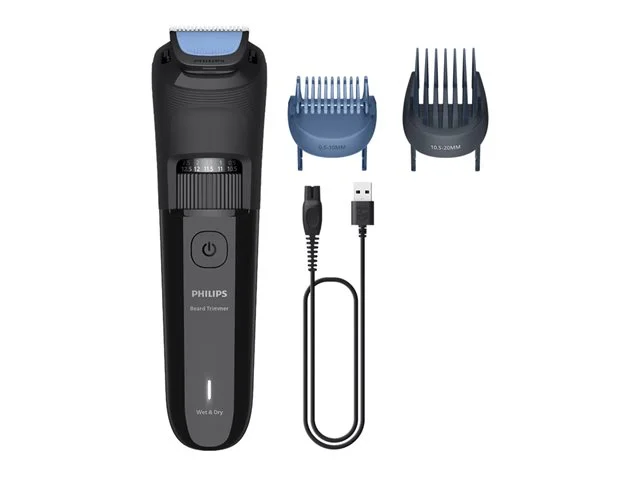 Тример за брада Philips Series 3000, 70 мин безжична работа, 4 часа зареждане