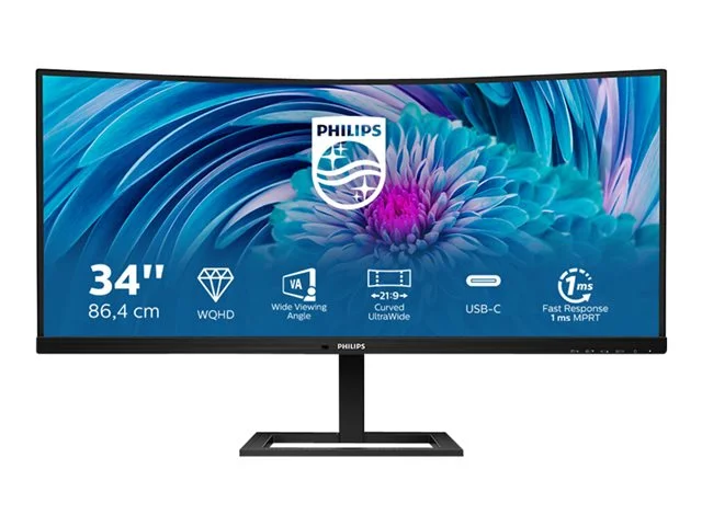 Монитор Philips – 346E2CUAE/00, 34", UWQHD, VA, 100Hz, Curved, USB-C