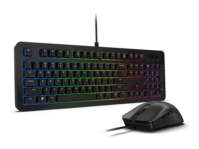 Комплект клавиатура и мишка Lenovo – Legion KM310 RGB, кабелни, черни