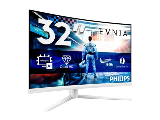 Монитор Philips 32M2C5501/00 32" извит VA QHD 180Hz HDR10 Adaptive-Sync бял
