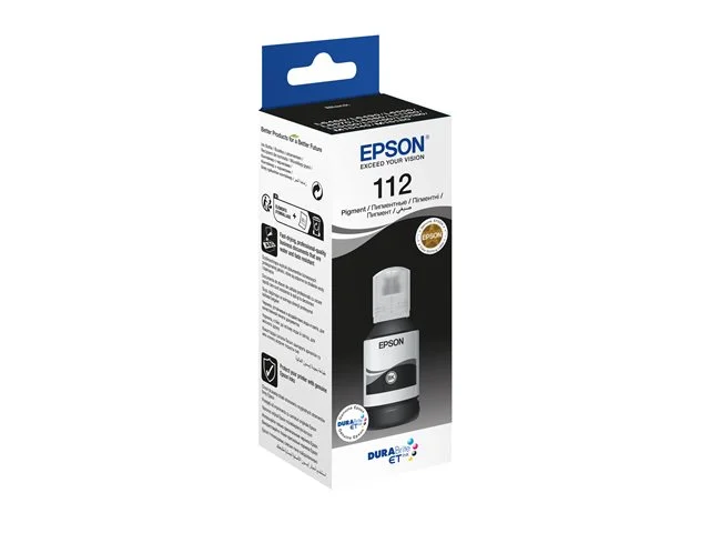 Мастило Epson 112 EcoTank черно, пигментно, C13T06C14A, 127 ml