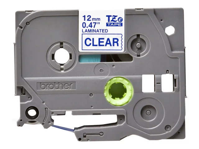 BROTHER TZE133 12mm BLUE ON CLEAR