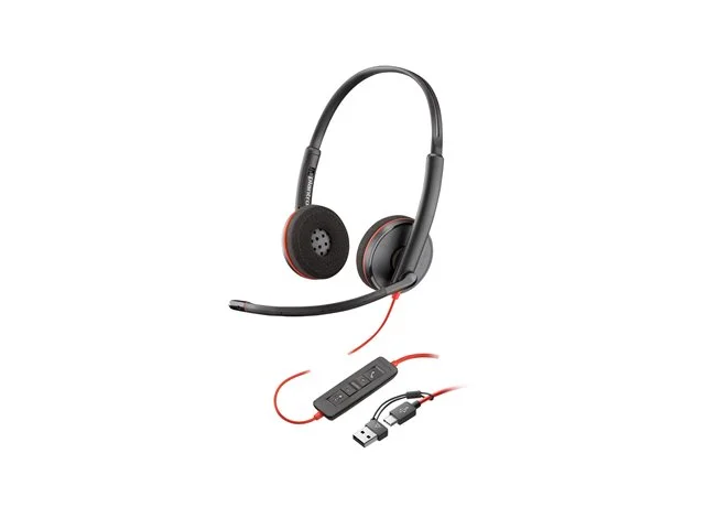Слушалки HP Poly Blackwire 3220 Stereo USB-C жични, черни