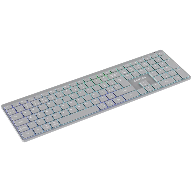 CANYON keyboard HKB-W11 UK/US RGB Dual Mode Wireless Grey
