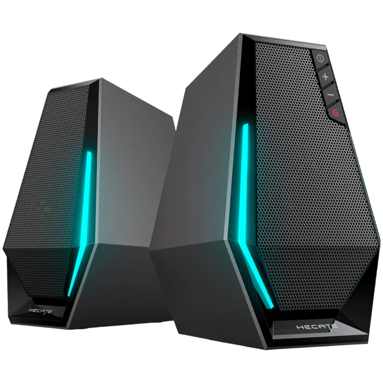 Edifier G1500 2.0 Audio System, BT V5.3, USB, AUX, 2.5-inch Drivers, RGB Lighting, 5W (RMS), Black