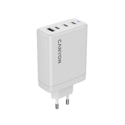 CANYON charger OnCharge 120 GAN Total 120W MAX 3 USB-C +1 USB-A White EU plug
