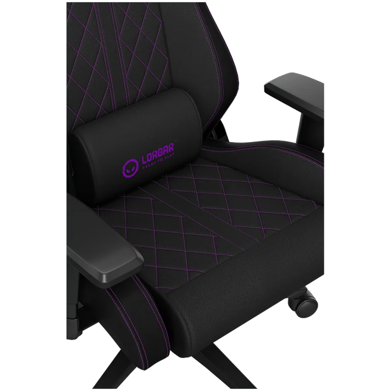 LORGAR CHA41, Ergonomic Gaming Chair Advanced, premium anti-stain fabric, Black/purple