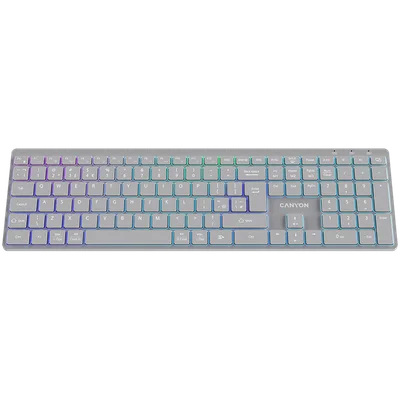 CANYON keyboard HKB-W11 UK/US RGB Dual Mode Wireless Grey