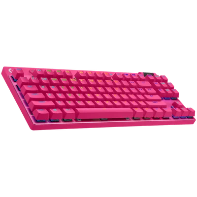 Гейминг клавиатура Logitech G PRO X TKL LIGHTSPEED – Magenta, механична, безжична, US INT'L, Tactile