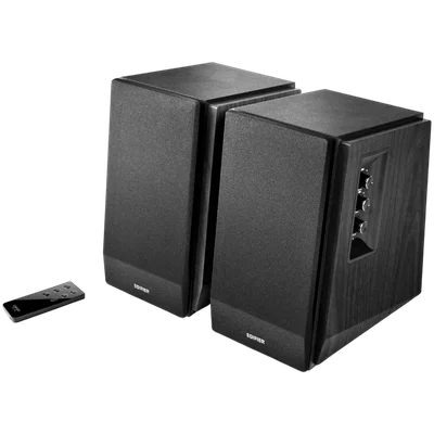 Edifier R1700BT 2.0 Bookshelf Speakers, BT V5.1, RCA, 0.75-inch Tweeters, 4-inch Drivers, 66W (RMS), Control Knobs and Remote Control, Black