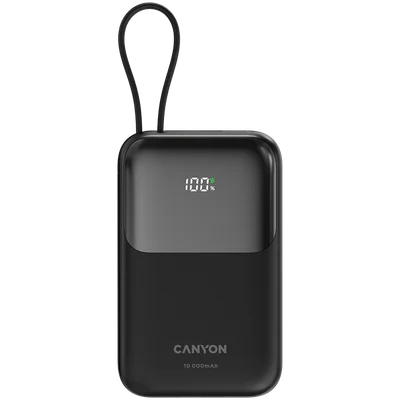 CANYON power bank OnPower 101 built-in cable 10000 mAh PD22.5W Black