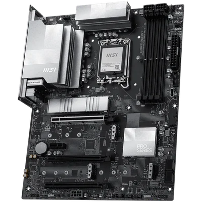 MSI PRO Z890-P WIFI6E, LGA 1851, Dual Channel DDR5 up to 9200(OC)MHz, 3x PCIe x16 slots, 4x M.2 slot, 4x USB 2.0, 2x USB 3.2 Gen 1, 1x USB 3.2 Gen 2, 1x USB 3.2 Gen 2 Type-C, 1x HDMI, 1x DP, 5Gbps LAN, WIFI6E, 7.1 Audio, 3Y