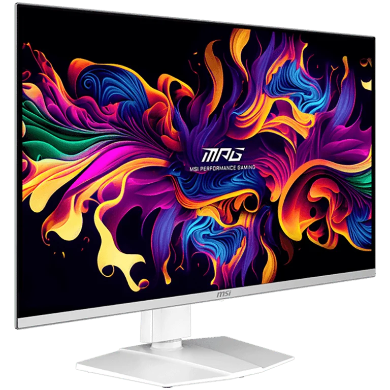 Монитор MSI MPG 321URXW QD-OLED 31.5" 4K UHD, 240Hz, QD-OLED, 0.03ms, G-SYNC, регулируема стойка, USB хъб, Бял