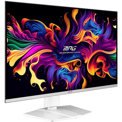 Монитор MSI MPG 321URXW QD-OLED 31.5" 4K UHD, 240Hz, QD-OLED, 0.03ms, G-SYNC, регулируема стойка, USB хъб, Бял