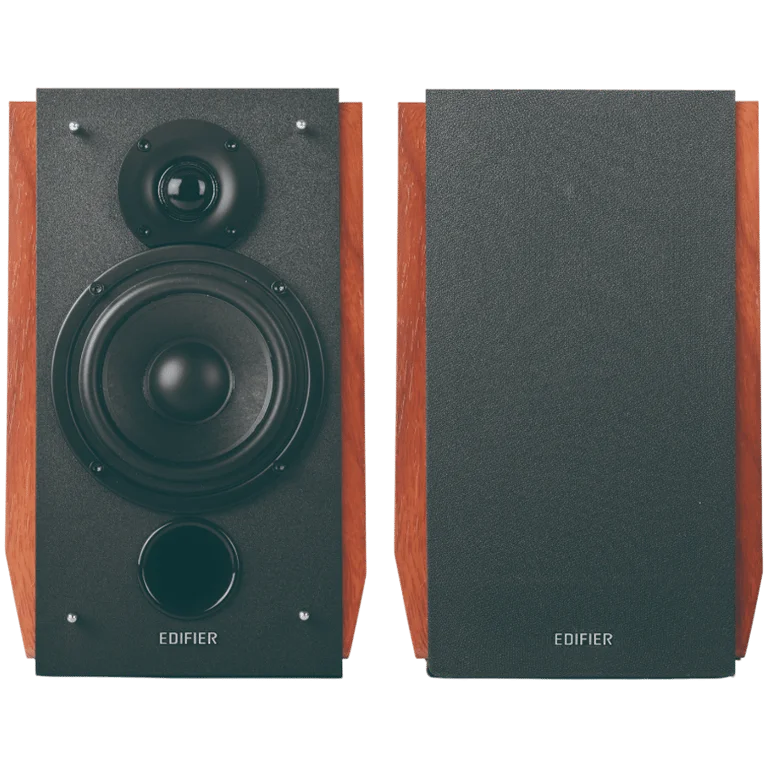 Edifier R1700BTs .0 Bookshelf Speakers, BT V5.1, RCA, 0.75-inch Tweeters, 4-inch Drivers, Sub-Out, 66W (RMS), Control Knobs and Remote Control, Brown