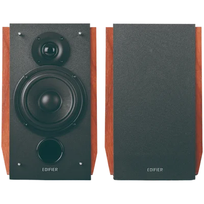 Edifier R1700BTs .0 Bookshelf Speakers, BT V5.1, RCA, 0.75-inch Tweeters, 4-inch Drivers, Sub-Out, 66W (RMS), Control Knobs and Remote Control, Brown