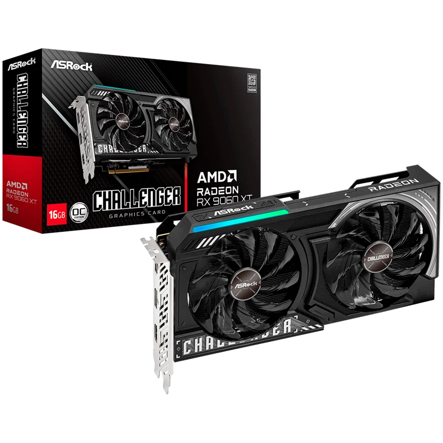 ASROCK Video Card AMD Radeon RX 9060 XT Challenger 16GB GDDR6 128-bit HDMI 2x DP