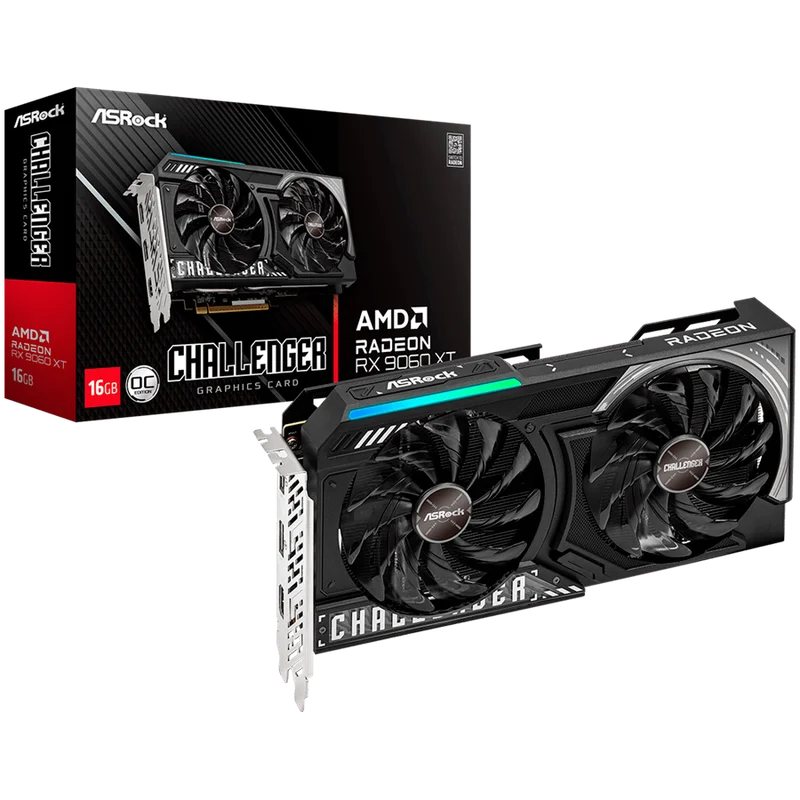ASROCK Video Card AMD Radeon RX 9060 XT Challenger 16GB GDDR6 128-bit HDMI 2x DP