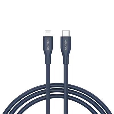 USB-C към Lightning кабел CANYON CLNM60 60W 1m силикон син (MFi сертифициран)