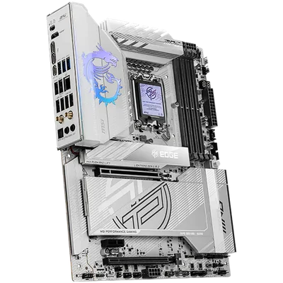 MSI MPG Z890 EDGE TI WIFI, LGA 1851, Dual Channel DDR5 up to 9200(OC)MHz, 2x PCIe x16 slots, 5x M.2 slot, 1x USB 2.0, 4x USB 3.2 Gen 1, 4x USB 3.2 Gen 2, 1x USB 3.2 Gen 2 Type-C, 1x HDMI, 2xTB4, 5Gbps LAN, WIFI7, 7.1 Audio, 3Y