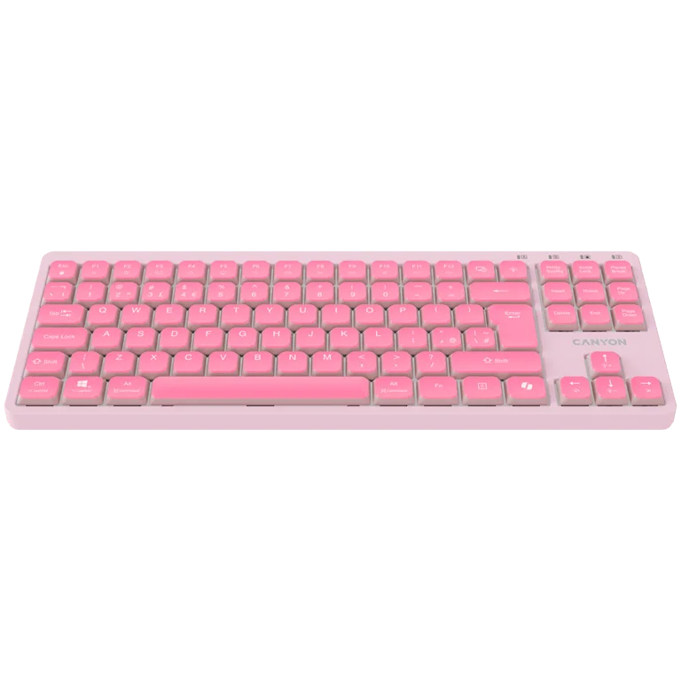 Клавиатура CANYON OnType 10 Low Profile механична, TKL, USB, розова