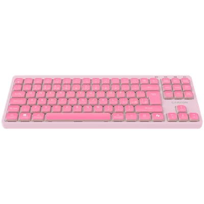 Клавиатура CANYON OnType 10 Low Profile механична, TKL, USB, розова