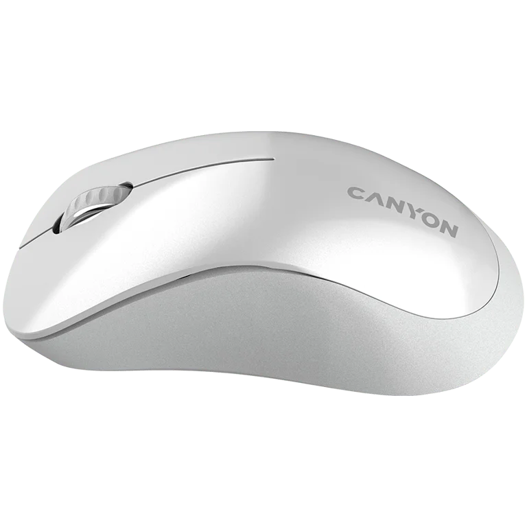 CANYON MW-11, 2.4 GHz  Wireless mouse ,with 3 buttons, DPI 1200, Battery:AAA*2pcs  ,pearl white grey67*109*38mm 0.063kg