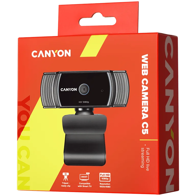 CANYON webcam C5 Full HD 1080p Auto Focus Black