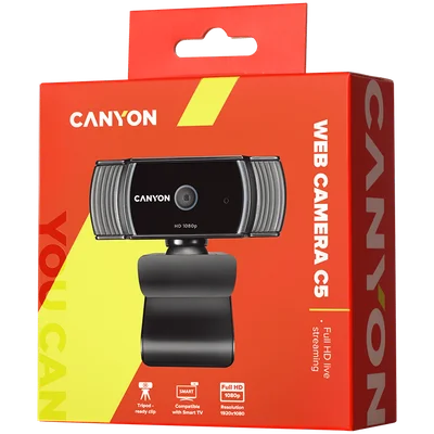 CANYON webcam C5 Full HD 1080p Auto Focus Black