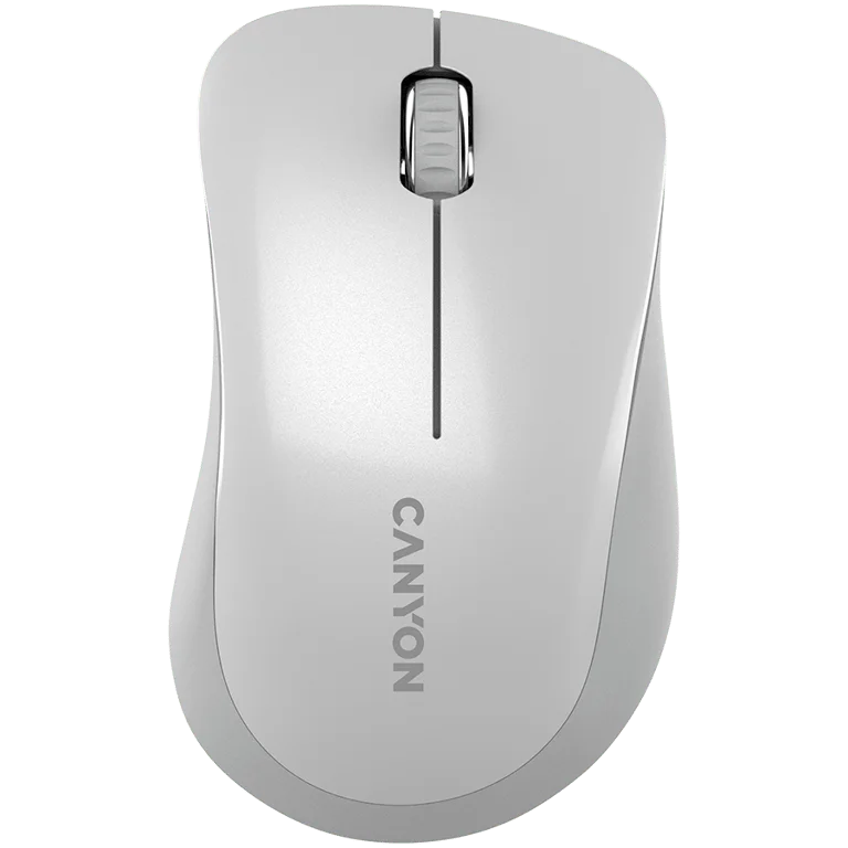 CANYON MW-11, 2.4 GHz  Wireless mouse ,with 3 buttons, DPI 1200, Battery:AAA*2pcs  ,pearl white grey67*109*38mm 0.063kg