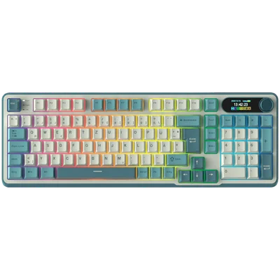 Гейминг клавиатура ROYAL KLUDGE – RK-S98 Light Cloud, Chartreuse switch, механична, RGB подсветка, 98 клавиша