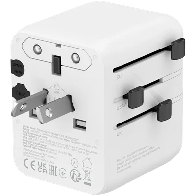 CANYON Travel Adapter OnTour 20 EU/UK/US/AUS 20W  White