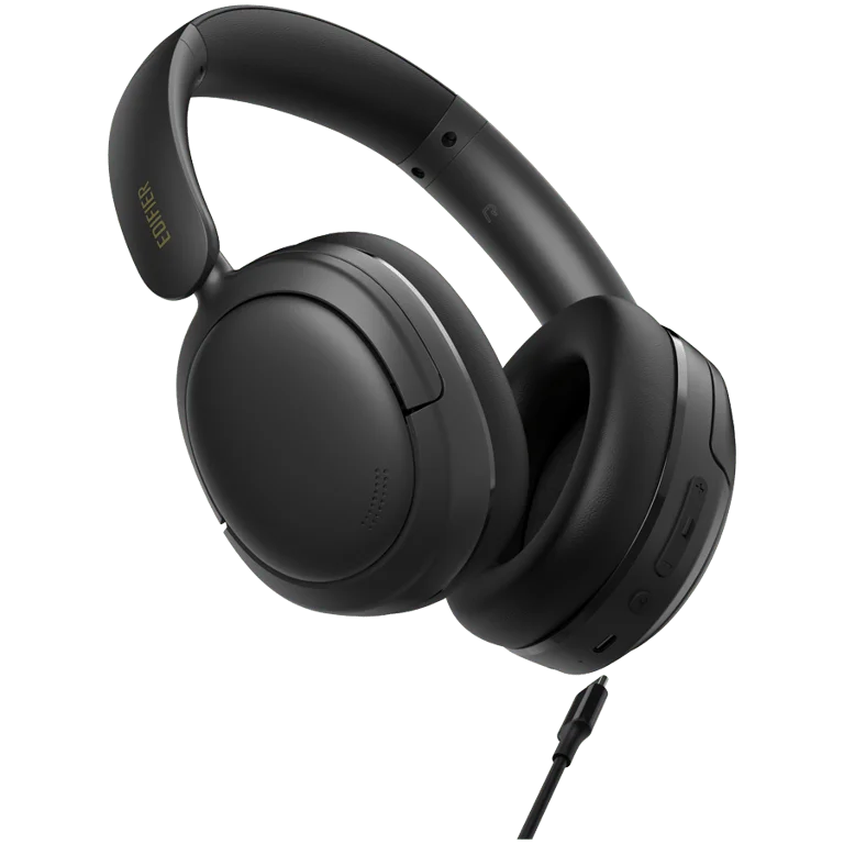 Edifier W800BT SE Wireless Over-Ear Headphones, 40mm Dynamic Titanium-Coated Drivers, BT V5.4, Multipoint Connection, AI Call Noise Reduction, Up To 45H Battery, USB-C, Black