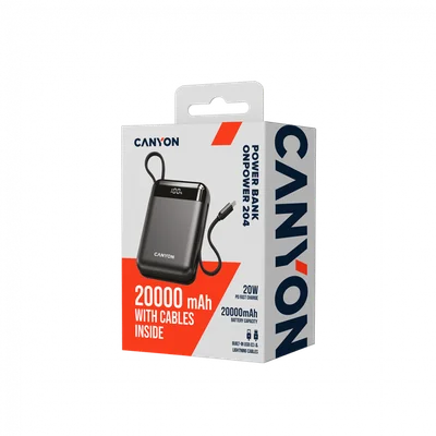 Външна батерия CANYON OnPower 204 20000mAh Черен