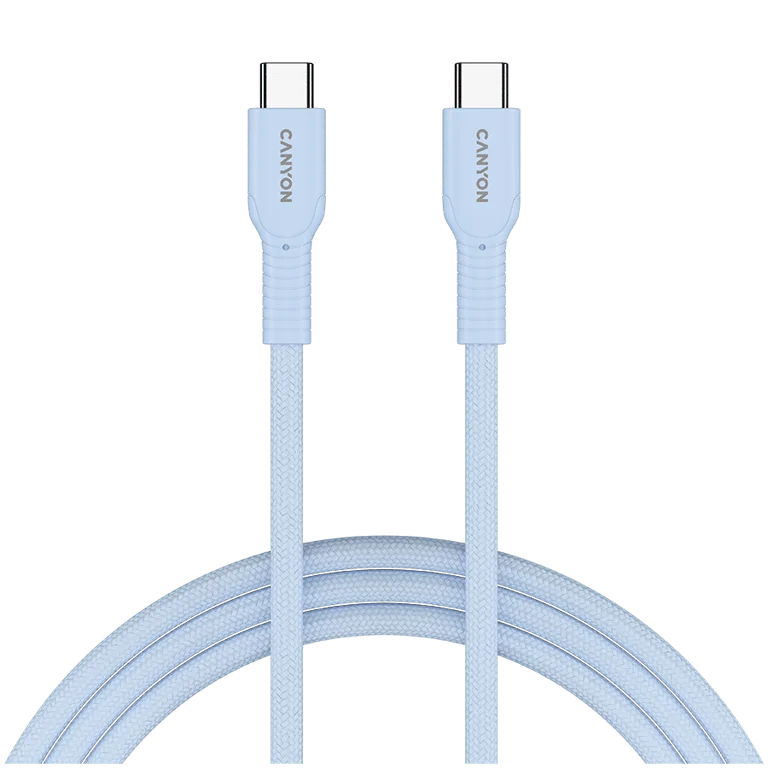 CANYON cable OnWire 60CL C-C 60W COLOR Braided 1m Light Blue