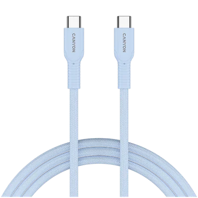 CANYON cable OnWire 60CL C-C 60W COLOR Braided 1m Light Blue