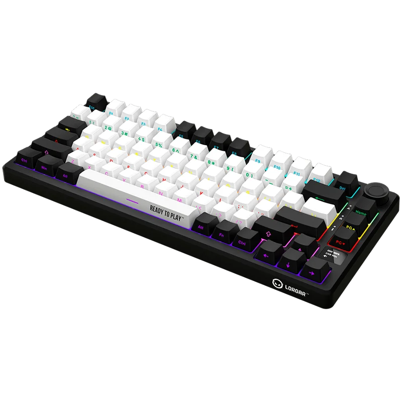 LORGAR KBP7075W, Wireless 75% Mechanical Gaming Keyboard Pro, Black/red, EN layout