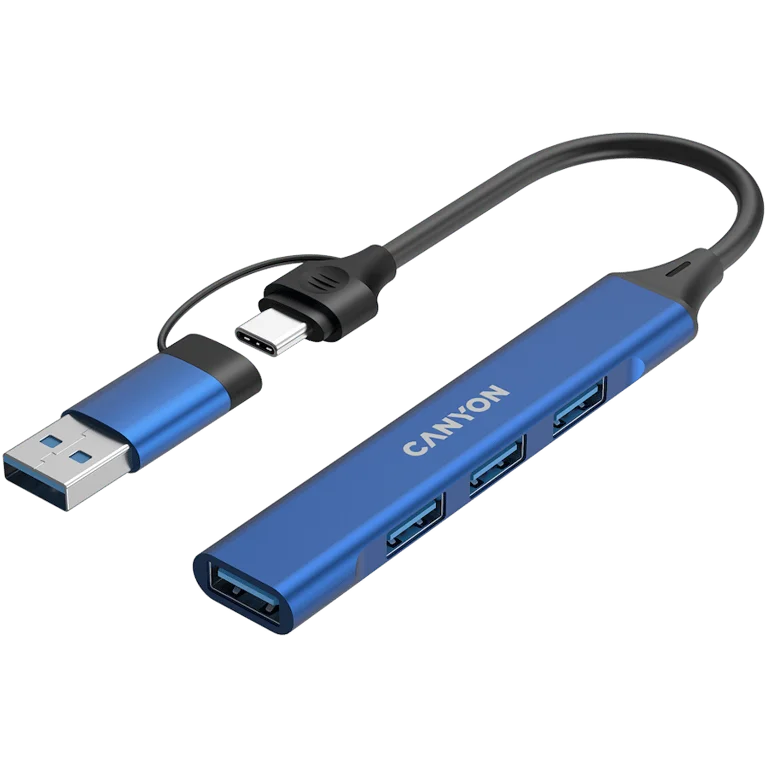 CANYON hub DS-02 4in1 USB-A/C Blue