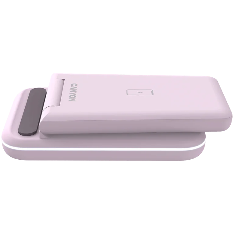 Безжично зарядно устройство Canyon WS-304 15W 3-в-1 Iced Pink