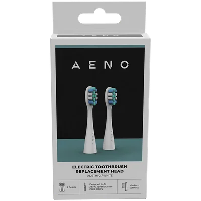Резервни глави за електрическа четка за зъби AENO ADBTH1-2, бели, DuPont влакна, 2 броя, съвместими с AENO DB1S/DB2S