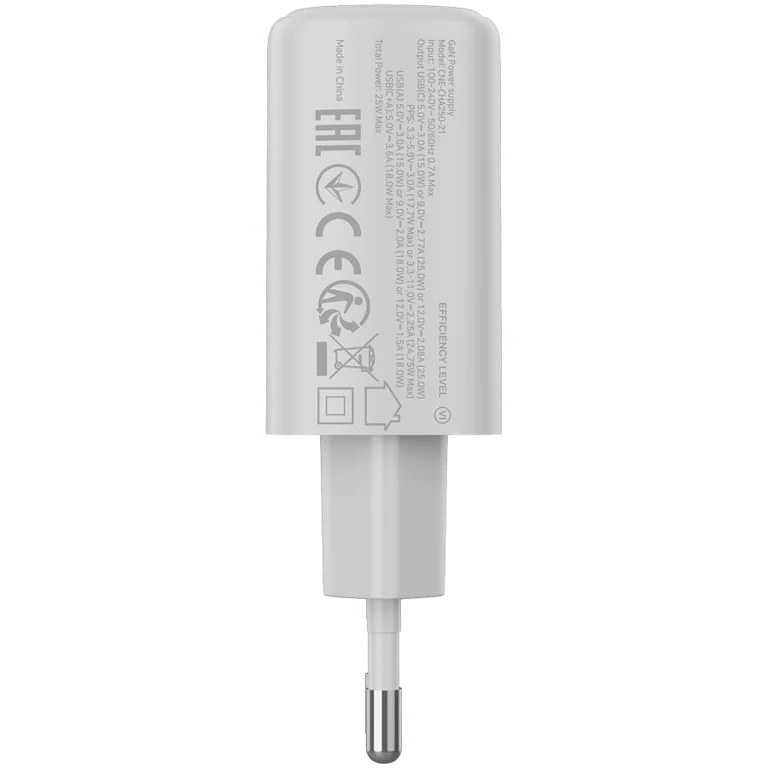 CANYON charger OnCharge 250 25W 1xPD 1xQC EU White