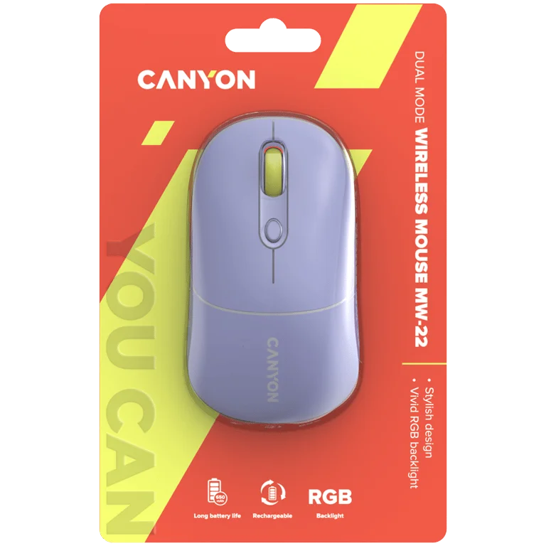 CANYON mouse MW-22 2in1 BT/ Wireless Lavender