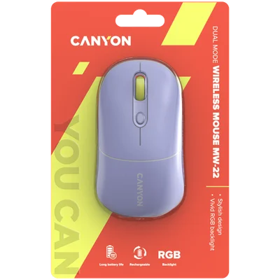 CANYON mouse MW-22 2in1 BT/ Wireless Lavender
