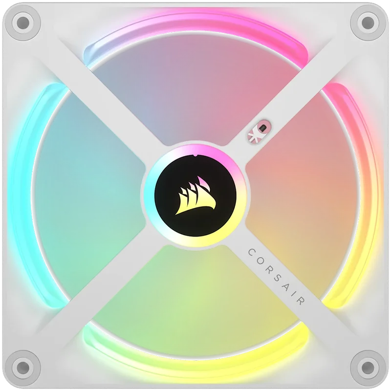 CORSAIR QX RGB Series, iCUE LINK QX140 RGB WHITE, 140mm Magnetic Dome RGB Fan, Dual Fan Kit