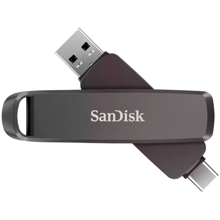 USB флашка SanDisk Extreme PRO Dual Drive 1TB USB 3.2 Gen 2, 1000MB/s, 900MB/s, USB Type-C и USB Type-A, метална, черен