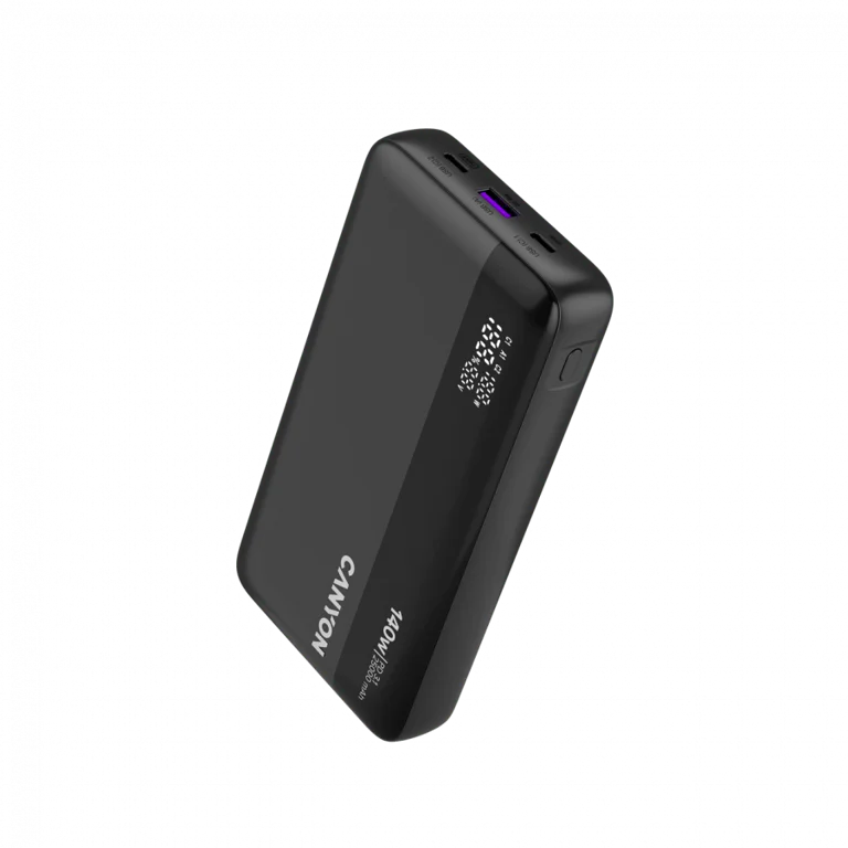 Външна батерия CANYON OnPower 240 PB-240 25000mAh 140W Power Delivery, три порта, дисплей, тъмно сив
